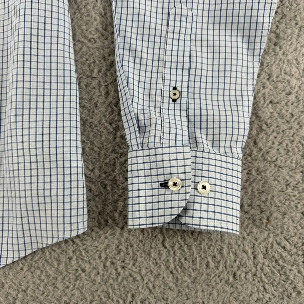 UNTUCKit Shirt Men L Blue Check Button Down Long Sleeve Wrinkle Free Regular Fit - Picture 4 of 11